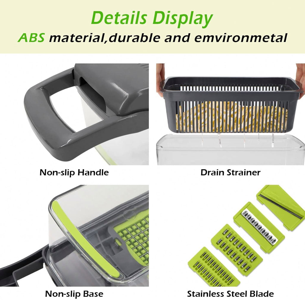 16 in 1 Vegetable Chopper and Food Dicer. Fast Salad Cutter and Kitchen Slicer Set