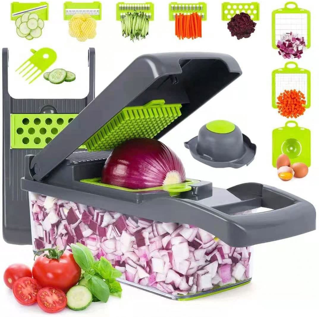 16 in 1 Vegetable Chopper and Food Dicer. Fast Salad Cutter and Kitchen Slicer Set