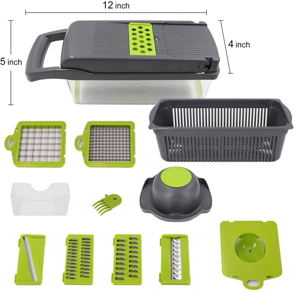 16 in 1 Vegetable Chopper and Food Dicer. Fast Salad Cutter and Kitchen Slicer Set