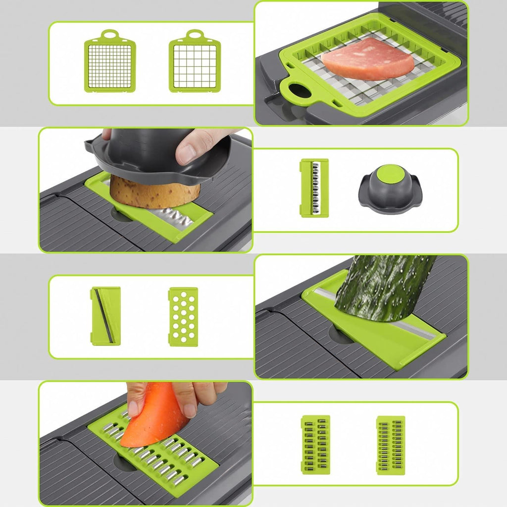 16 in 1 Vegetable Chopper and Food Dicer. Fast Salad Cutter and Kitchen Slicer Set