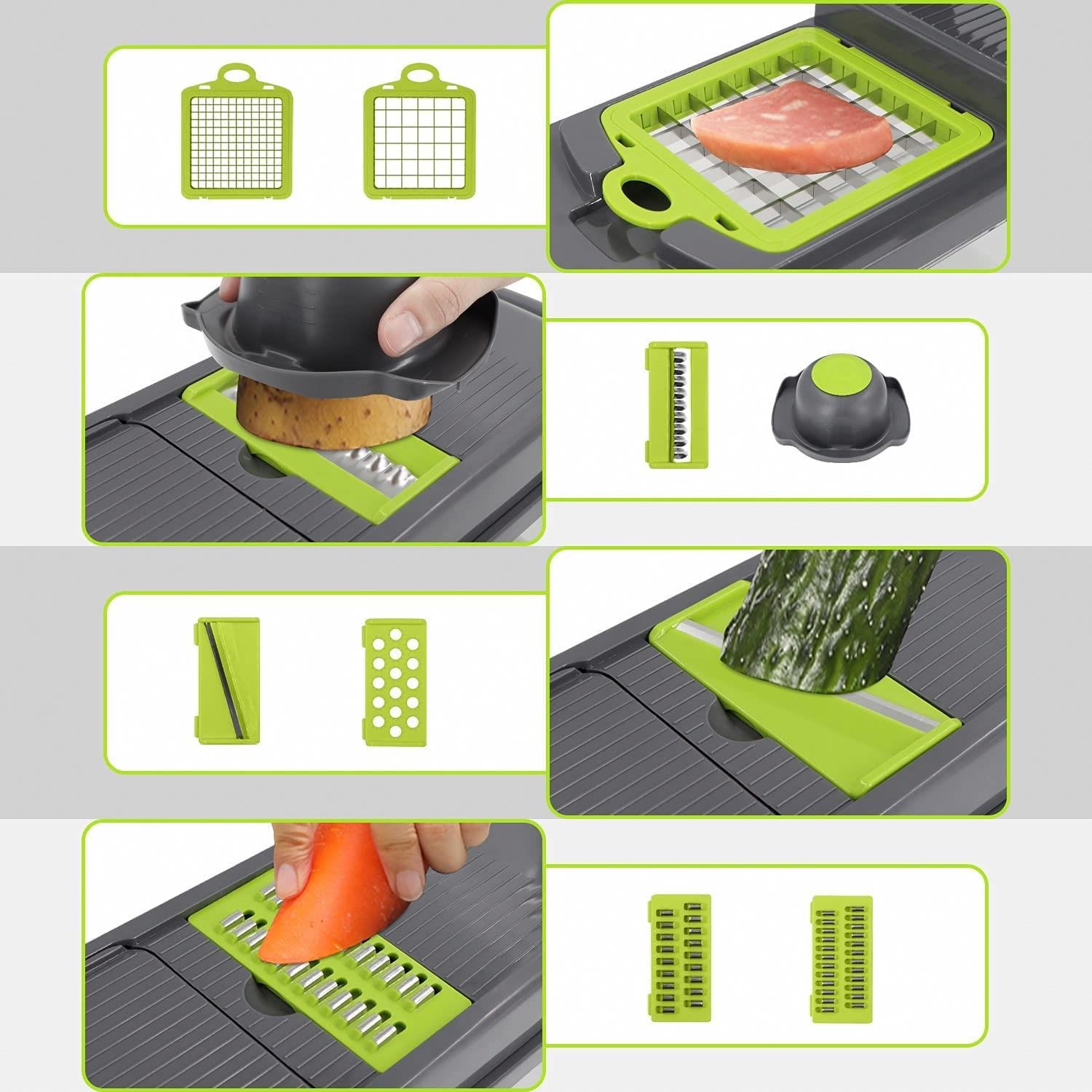 16 in 1 Vegetable Chopper and Food Dicer. Fast Salad Cutter and Kitchen Slicer Set