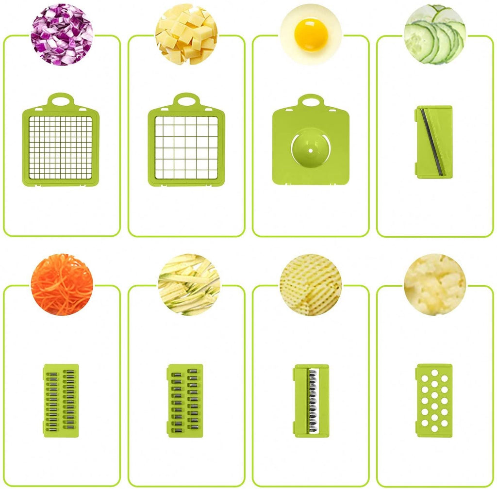 16 in 1 Vegetable Chopper and Food Dicer. Fast Salad Cutter and Kitchen Slicer Set