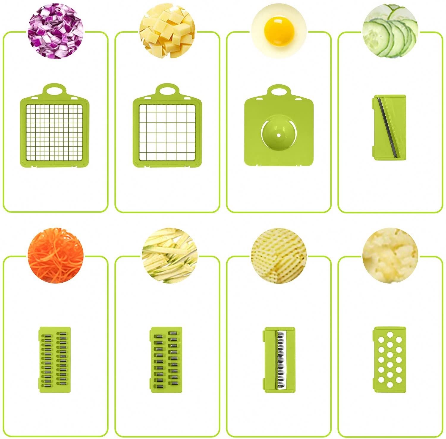 16 in 1 Vegetable Chopper and Food Dicer. Fast Salad Cutter and Kitchen Slicer Set