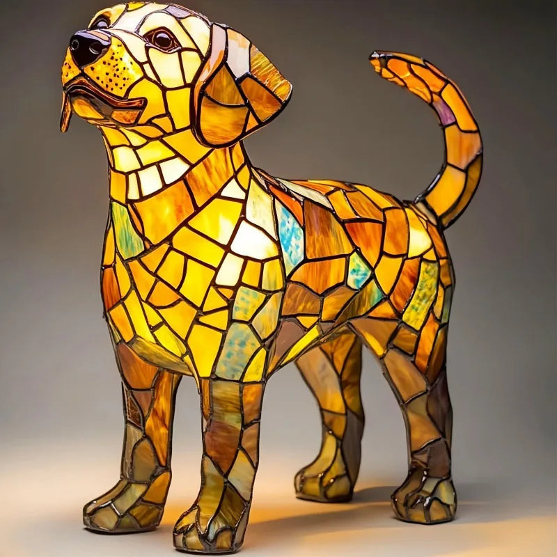 Decorative Cat Lamp with Mosaic Design and Warm Ambient Light – Stylish Home Decoration