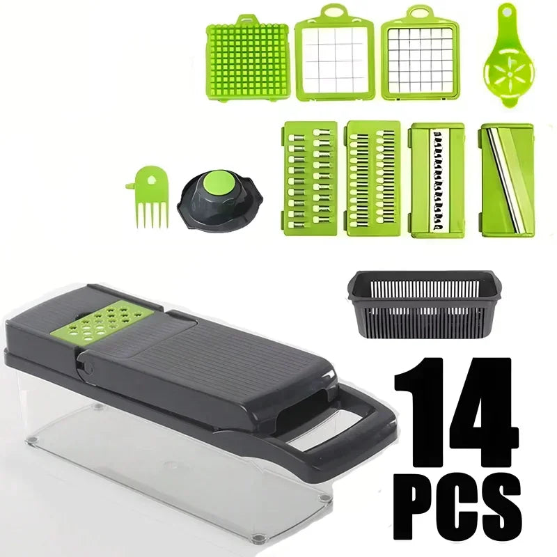 16 in 1 Vegetable Chopper and Food Dicer. Fast Salad Cutter and Kitchen Slicer Set