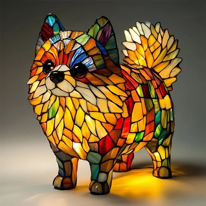 Decorative Cat Lamp with Mosaic Design and Warm Ambient Light – Stylish Home Decoration